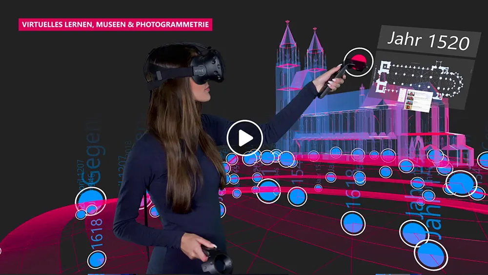 COGGY Filmproduktion Magdeburg – Virtual Reality, Frau lernt neues Wissen mit Virtual Reality