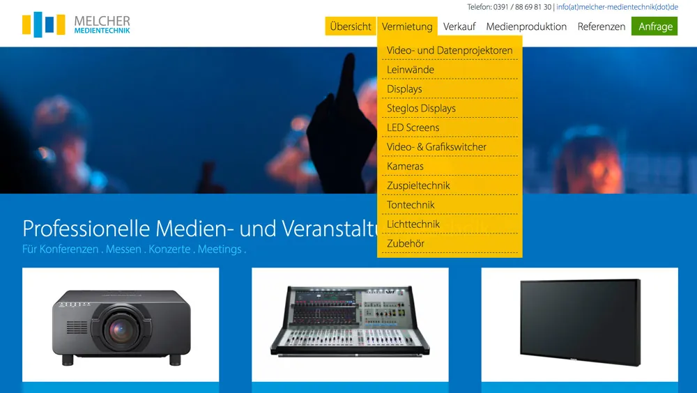 Neue Corporate Identity und Webseite für Melcher Medientechnik