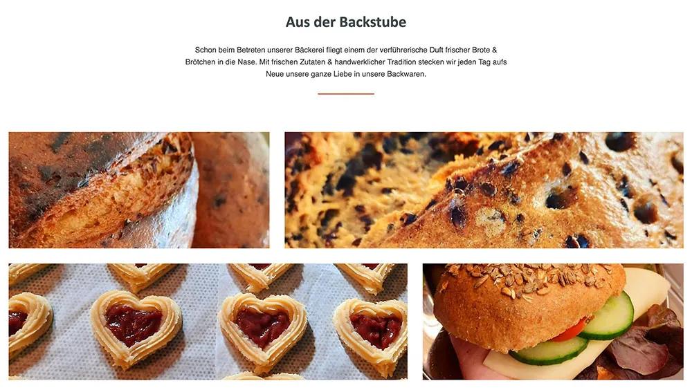 Webseite für eine traditionelle Bäckerei in Zwickau