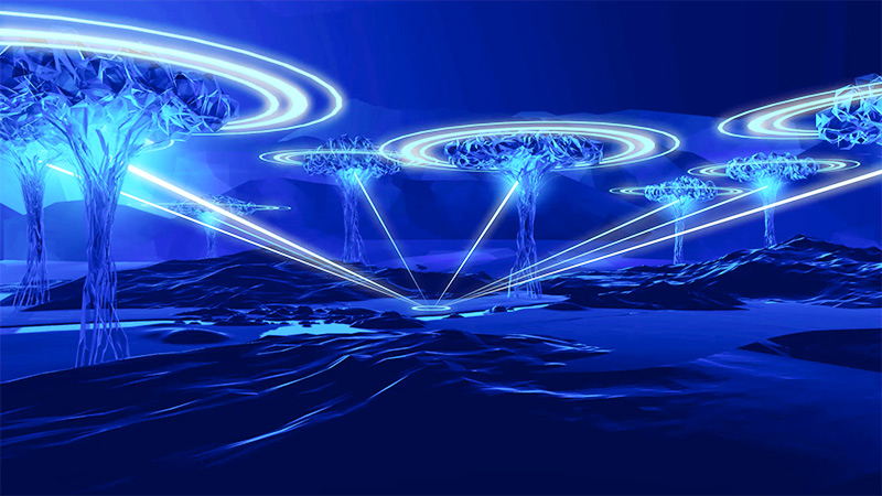 3D-Animation – Eine blaue, virtelle Welt – Filmproduktion Werbespot